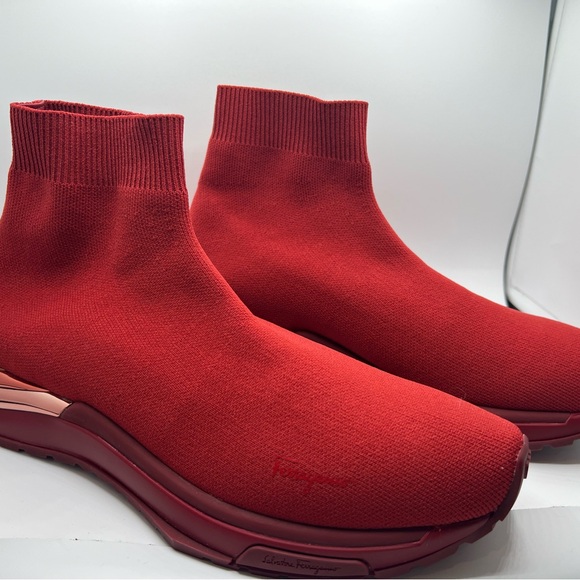 Salvatore Ferragamo Shoes - Ferregamo woman’s brick red sock shoes sneaker size 9 leather inner